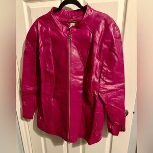 302- pink real leather jacket size 30